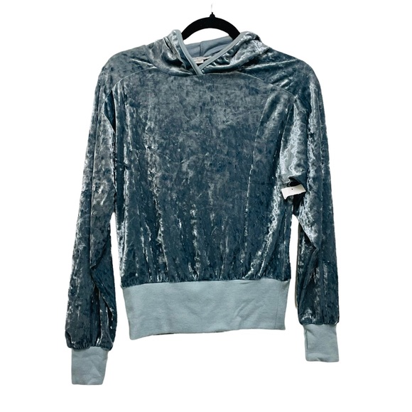 NEW HABITUAL GIRL Crushed Velvet Hoodie Size 14 Sweatshirt - Picture 2 of 7